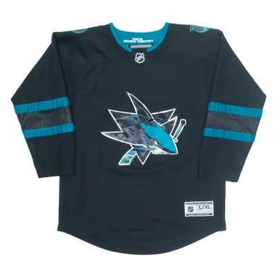 NHL Sharks Mens Jersey Black Long Sleeve USA V-Neck L