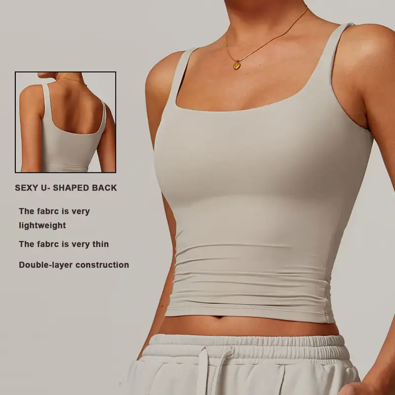 Women's Solid Sports crop Tank Top, Sporty Sleeveless Top for Yoga Gym Workout Running, Ladies Sportswear for All Seasons, Ac...