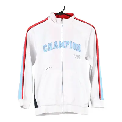 Age 11-12 Champion Spellout Track Jacket - Large White Polyester