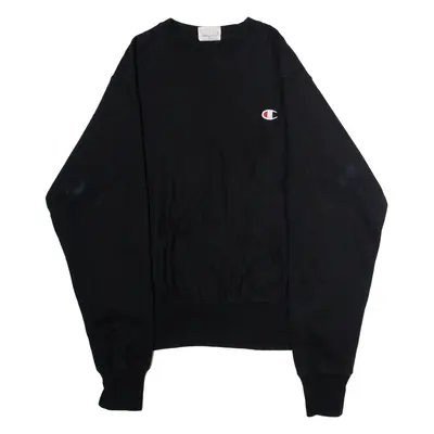 CHAMPION REVERSE WEAVE Mens Sweatshirt Black Crew Neck S