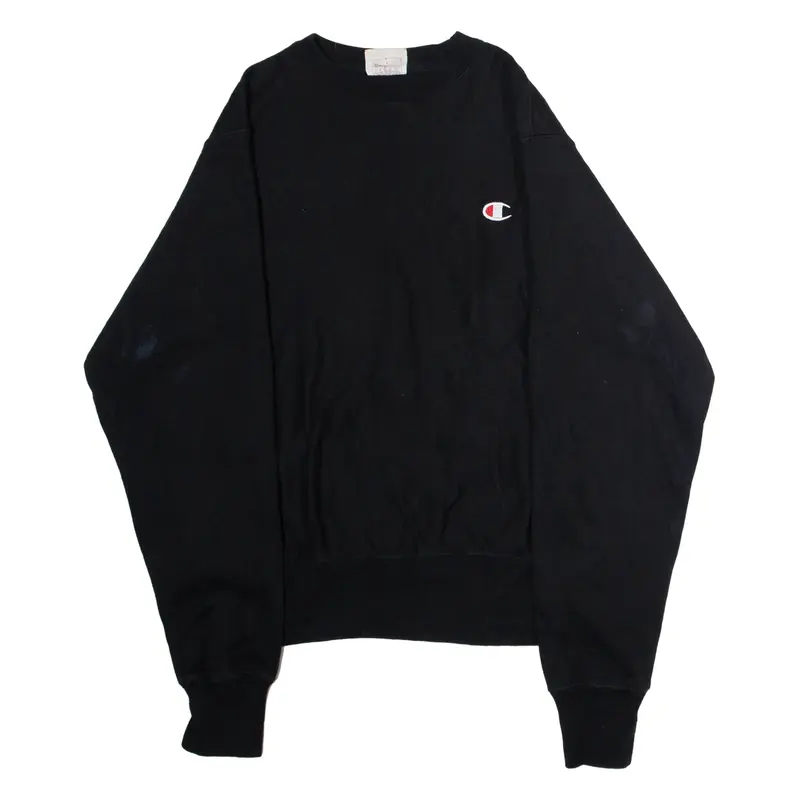 CHAMPION REVERSE WEAVE Mens Sweatshirt Black Crew Neck S