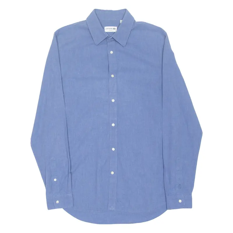 LACOSTE Slim Fit Boys Denim Shirt Blue Long Sleeve 15Y