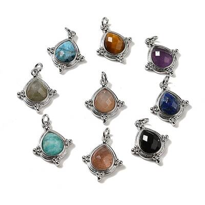 Natural Mixed Stone Faceted Pendants