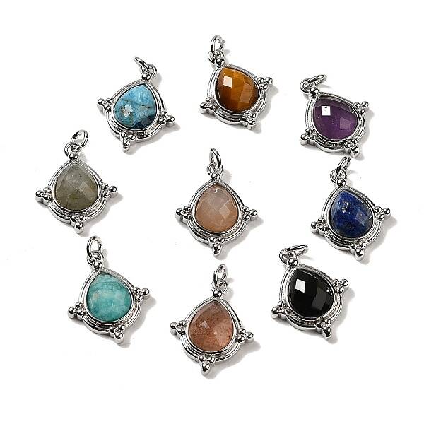 Natural Mixed Stone Faceted Pendants