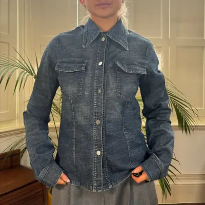 Unbranded Denim Shirt - Medium Blue Cotton