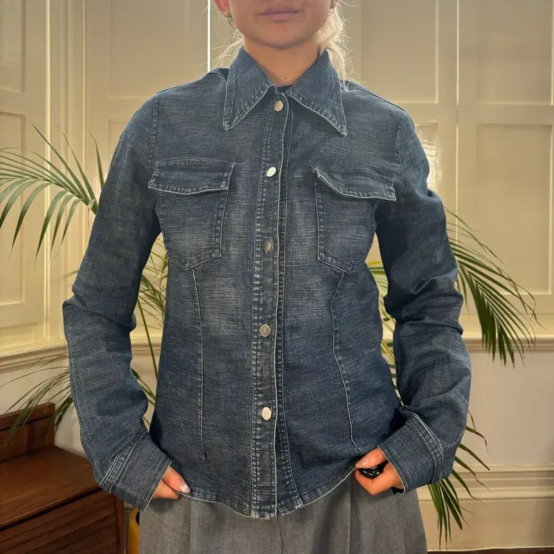 Unbranded Denim Shirt - Medium Blue Cotton