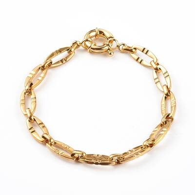 304 Stainless Steel Oval Link Chain Bracelets