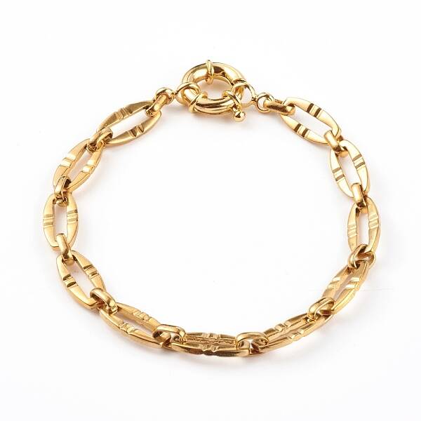 304 Stainless Steel Oval Link Chain Bracelets