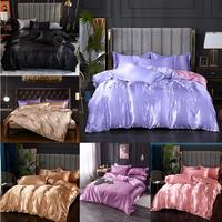 Reversible Silk Like Satin Duvet Cover,Luxury Soft Quilt Cover,Bedroom Decor Chic Luxurious Silky Bedspread Cover,Zipper,No C...