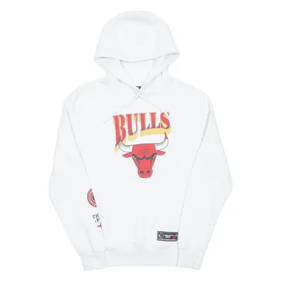 NBA Bulls Mens White Hoodie S