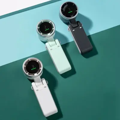 Portable Mini Handheld  - 5-Speed Turbo USB Rechargeable, Foldable Bladeless Pocket  with Large Battery for Outdoor/Travel Po...