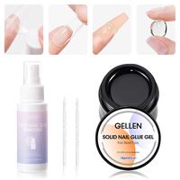 Gellen Solid Nail Glue Gel with 60ml Nail Glue Remover Set – 15g Solid Nail Glue Gel for Press On Nails, Gentle Glue Remove...
