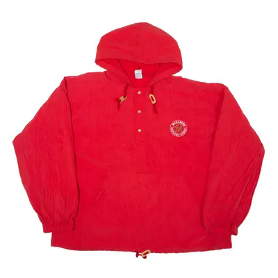 Pullover Jacket Red Nylon 90s Mens XL