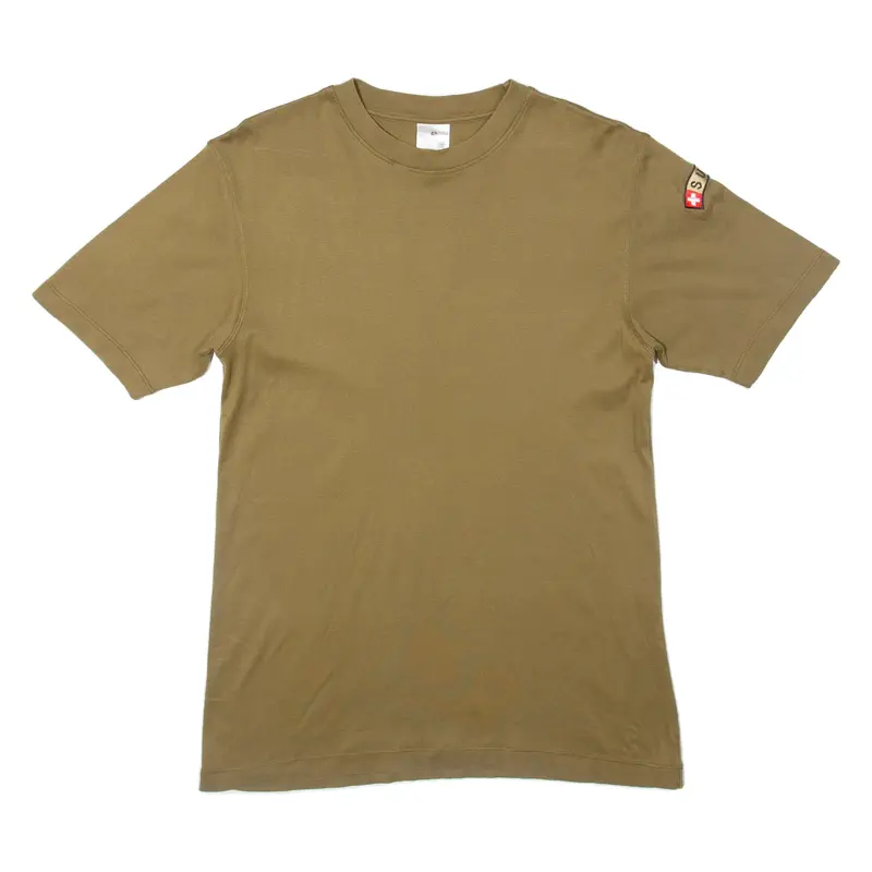 Suisse Military Mens T-Shirt Brown Crew Neck M