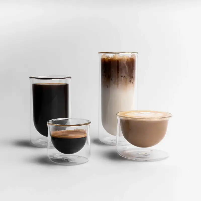 FLUR Family Set (Set of 4) – Our Best-Selling Coffee Glasses – Perfect for Coffee, Lattes, Iced Drinks & More – Double-...
