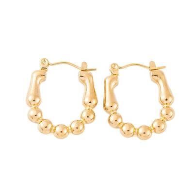 Ion Plating(IP) 304 Stainless Steel Oval Hoop Earrings for Women