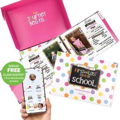 Class Keeper School Days Memory Book  BONUS App Membership  Simple & Stylish Keepsake Album  (2) Styles