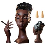 Head Incense Burner Black Women, Funny Elegant Head Incense Burner, Suitable for Bedroom, Living Room, Home Decoration Gifts...