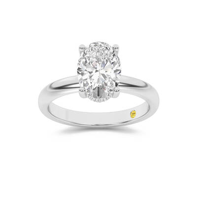 Firefly Hidden Halo Oval Lab Grown Diamond Engagement Ring | 14K White Gold 3 1/10 CT. TW.