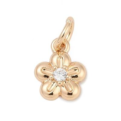 Brass Micro Pave Cubic Zirconia Charms