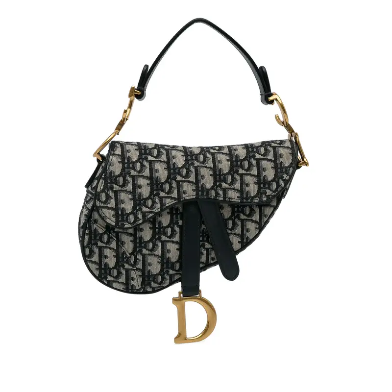 Pre-owned DIOR Canvas Mini Bags Mini Oblique Saddle