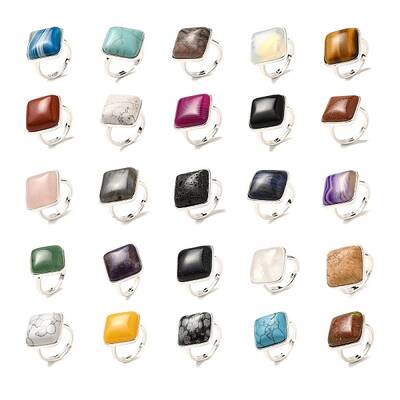 Natural & Synthetic Gemstone Adjustable Rings