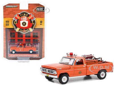 1972 Ford F-250 Pickup Truck with Fire Equipment Hose and Tank Red \