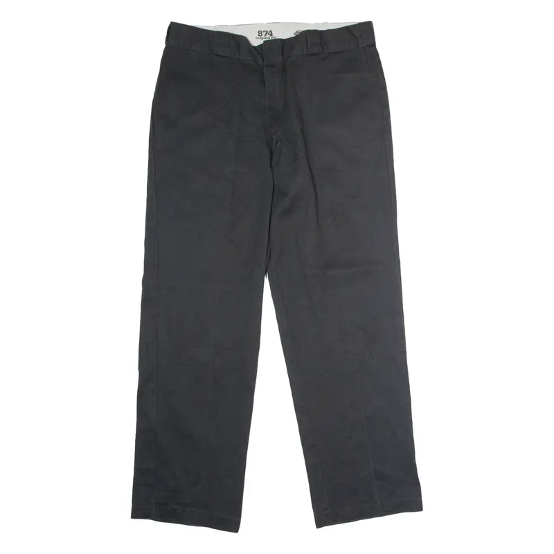 DICKIES 874 Workwear Mens Twill Trousers Black Classic Straight W38 L31