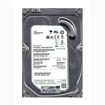 871332-001 HP 1TB 7200RPM SATA 6GB/s Hot-Pluggable 3.5-Inch LPc Hard Drive for ProLiant Gen8/Gen9/Gen10/Gen10+/Gen11 Servers