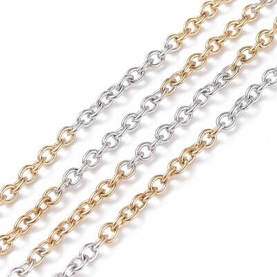 Two Tone 304 Stainless Steel Cable Chains