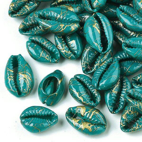 Spray Painted Natural Cowrie Shell Beads