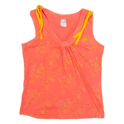 NIKE Womens Printed Vest Pink V-Neck Sleeveless Crazy Pattern XL