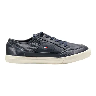 TOMMY HILFIGER Low Top Trainers Blue Leather Mens UK 7