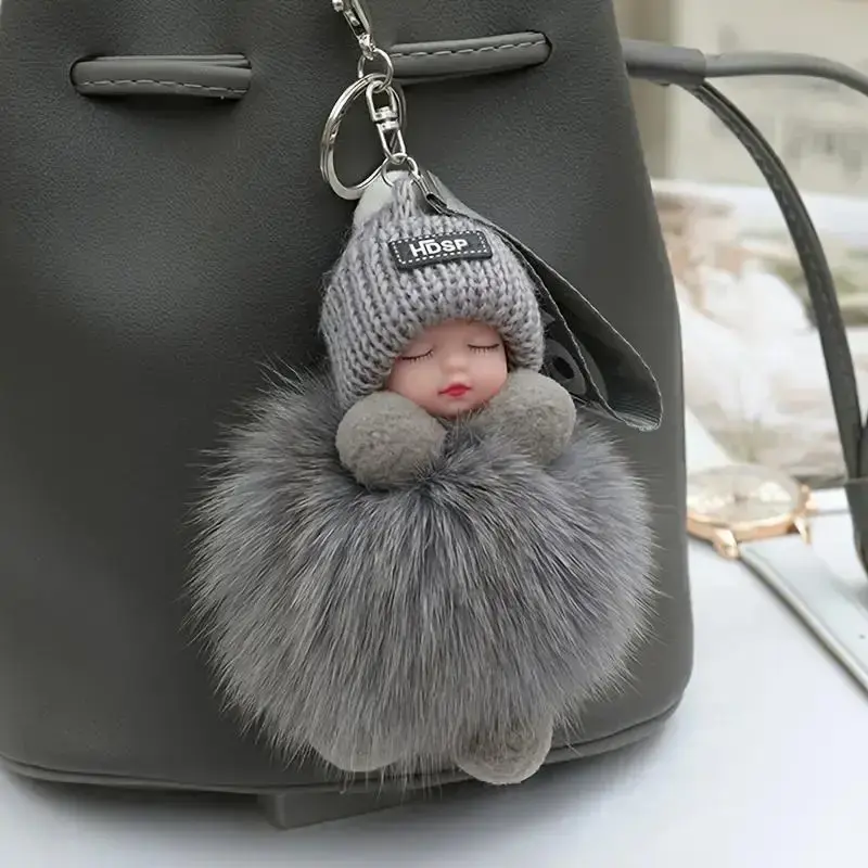 Cute Cartoon Doll Keychain, 1 Count Plush Doll Keychain for Car Keys, Universal Car Interior Decoration Accessories for Women...