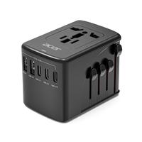Acer 6 in 1 Universal Travel Adapter with 3 USB-A & 2 USB-C Chargers, AC Plug Adapter, Fcc, Lightweight & Portable, Safety Sh...