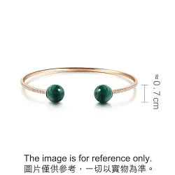 'Cosmos' 18K Rose Gold Malachite Bangle