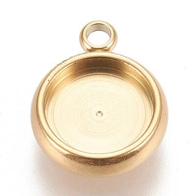 Ion Plating(IP) 304 Stainless Steel Pendant Cabochon Settings