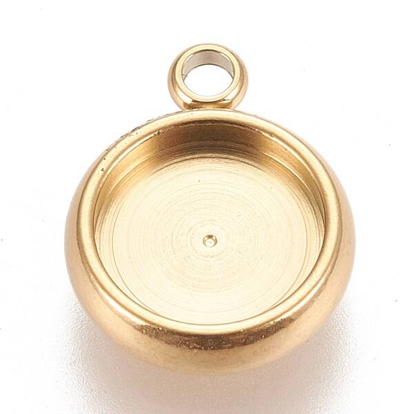 Ion Plating(IP) 304 Stainless Steel Pendant Cabochon Settings