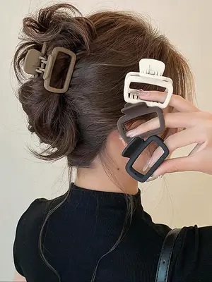 Solid Color Hair Claw, Elegant Cute Hair Accessories for Women & Girls, Headwear for Thick Hair, Fashion Hair Accessories for...