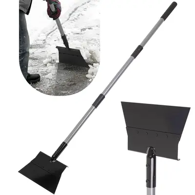 Suchtale Multifunctional Cleaning Shovel, Snow Shovel, Ice Scraper, Heavy Duty Steel Flat Shovel with 54\