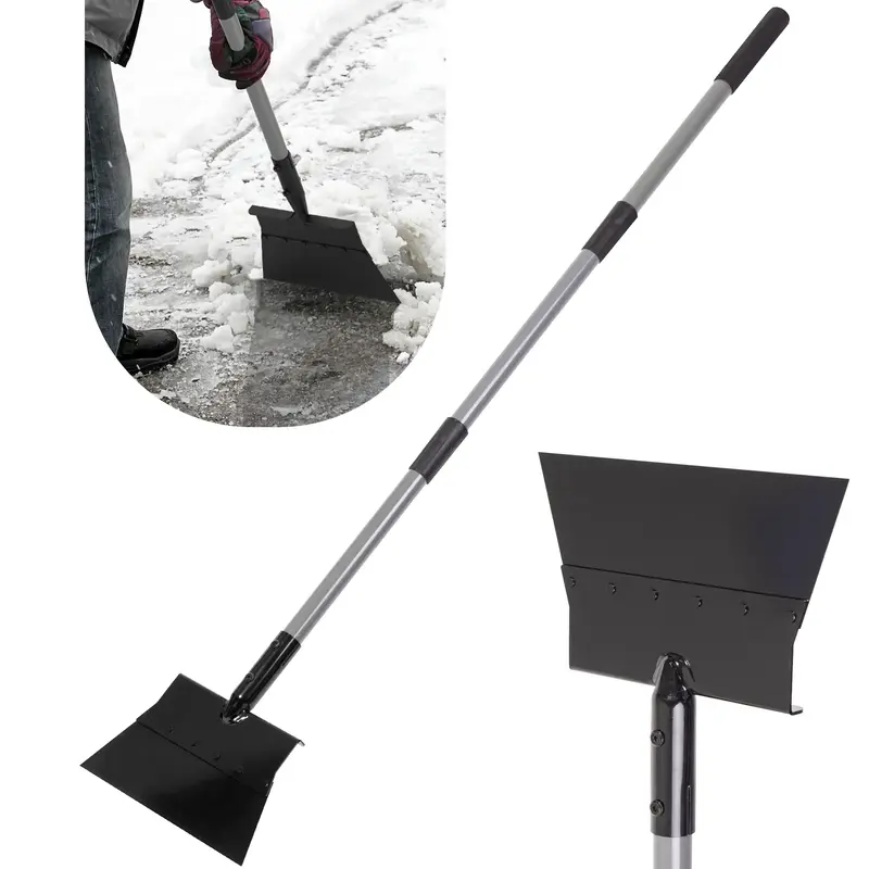 Suchtale Multifunctional Cleaning Shovel, Snow Shovel, Ice Scraper, Heavy Duty Steel Flat Shovel with 54\