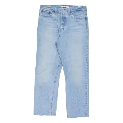 LEVI'S Wedgie BIG E Womens Jeans Blue Regular Straight Stone Wash W29 L26