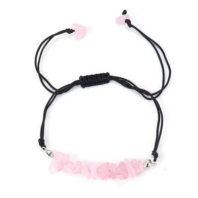 Natural Rose Quartz Braided Bead Bracelets