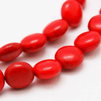 Flat Round Synthetic Turquoise Beads Strands