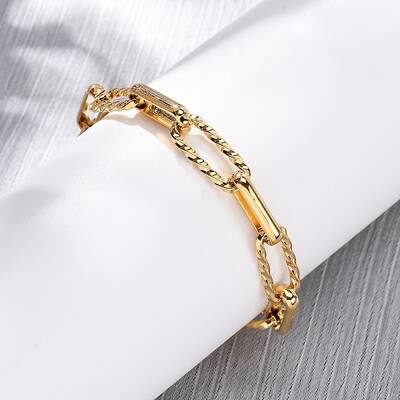304 Stainless Steel Paperclip Chain Bracelets for Women