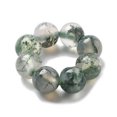 Natural Moss Agate Beads
