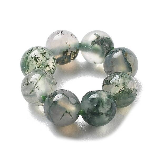 Natural Moss Agate Beads