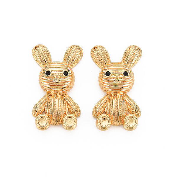 Brass Micro Pave Black Cubic Zirconia Pendants
