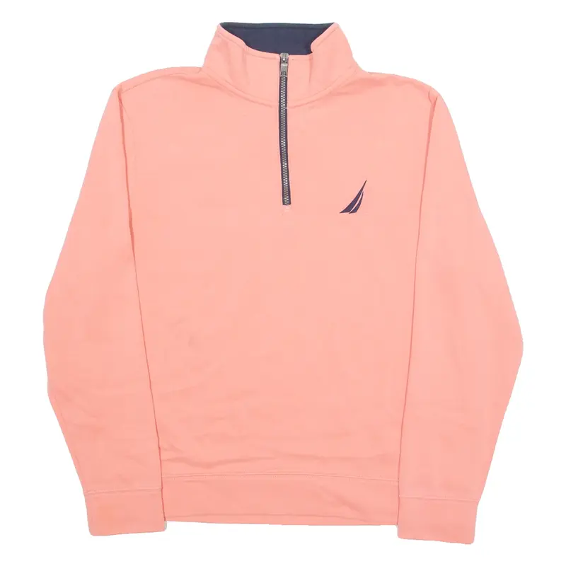 NAUTICA Womens Sweatshirt Pink 1/4 Zip M