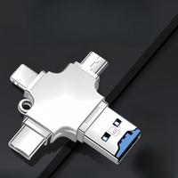 4-in-1 USB C SD TF Card Reader, OTG 3.0 Multi-port Card Reader, USB CSD TF Memory Card Reader, Multi-port Adapter Compatible ...